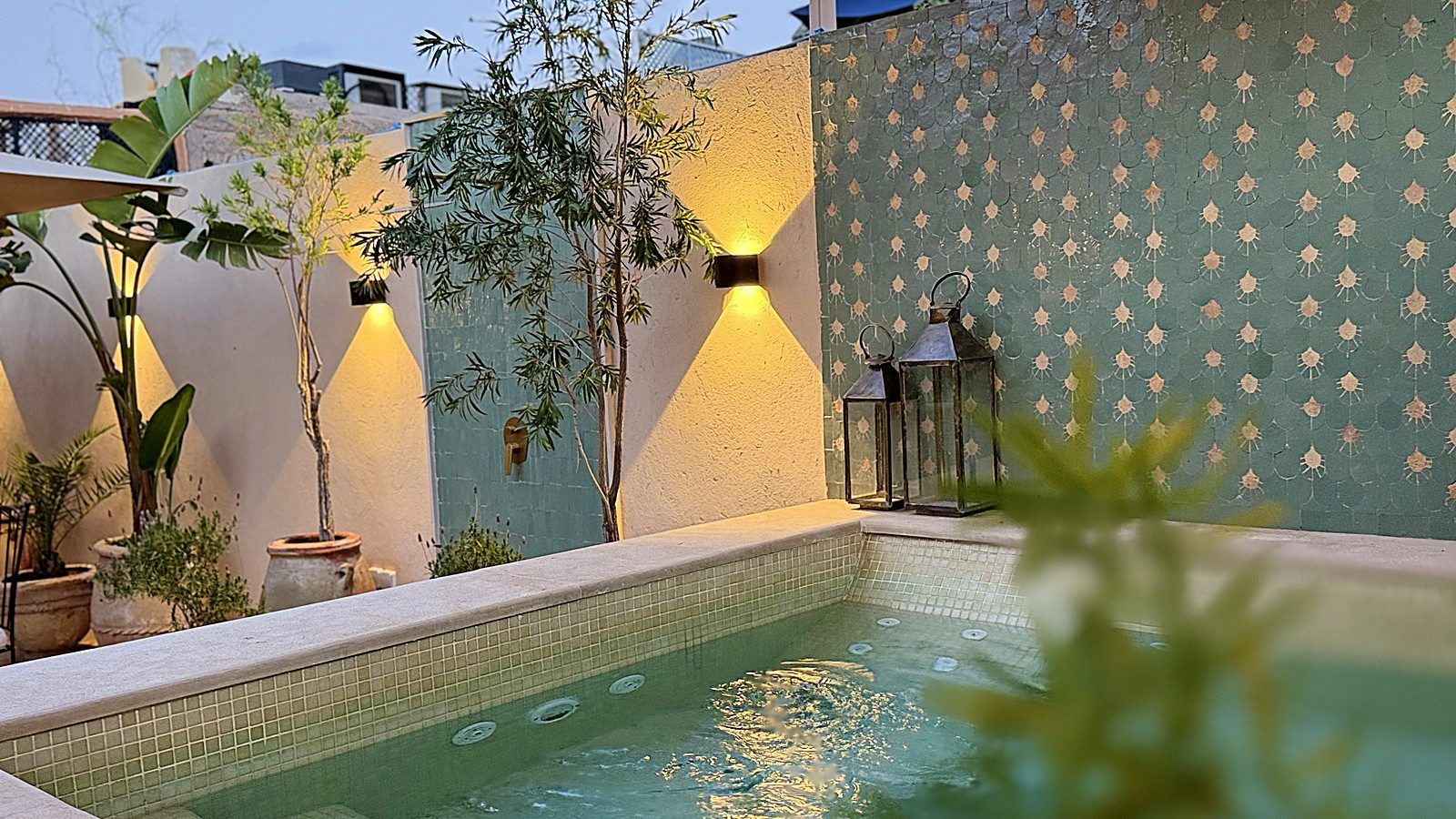 Piscine chauffée en terrasse